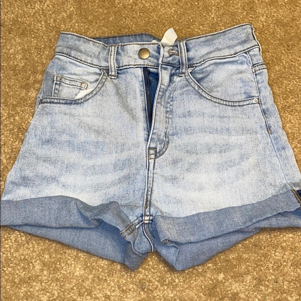 High-Waisted Blue Jean Shorts